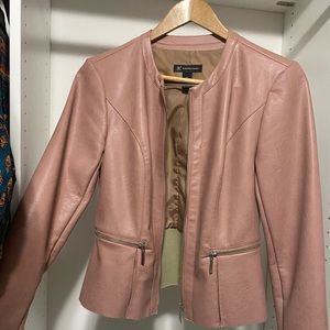 INC pink faux leather jacket